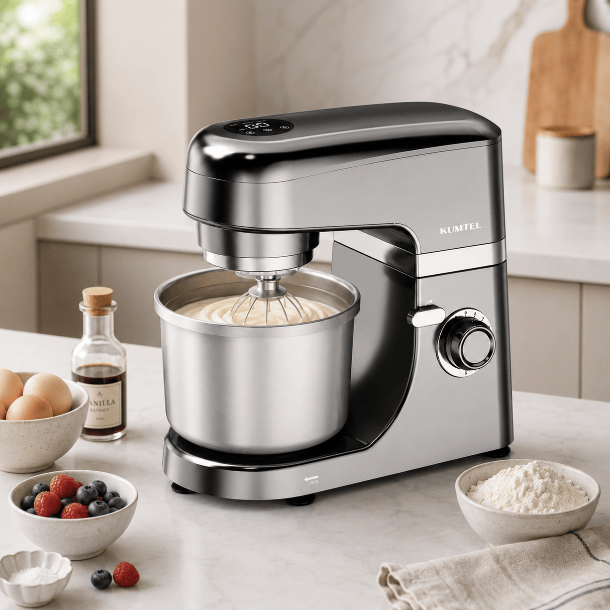 Kumtel Kitchen Appliances Kumtel 5L Digital Stand Mixer with Ice Cream Option 1800W Max - HSM-03