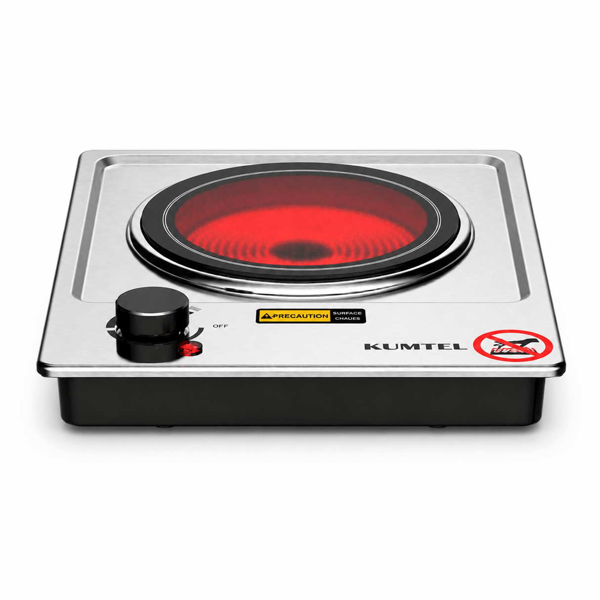 Kumtel Built-In Kitchen Appliances Kumtel Built-In Single Ceramic Cooktop with Thermostat 1200W - HCB-1001