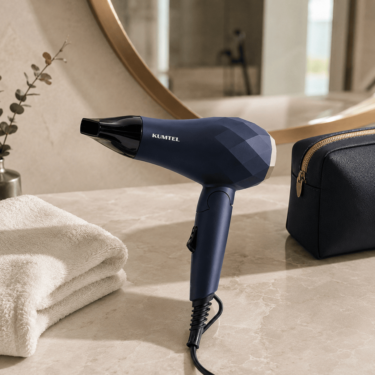 Kumtel Personal Care Tools Kumtel Compact Travel Hair Dryer with 2 Heat Settings 1000W - HHD-01