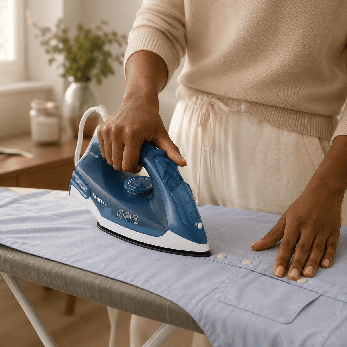 Kumtel Electric Iron Kumtel Teflon Steam Iron with Vertical Steam 1600W - HMU-03