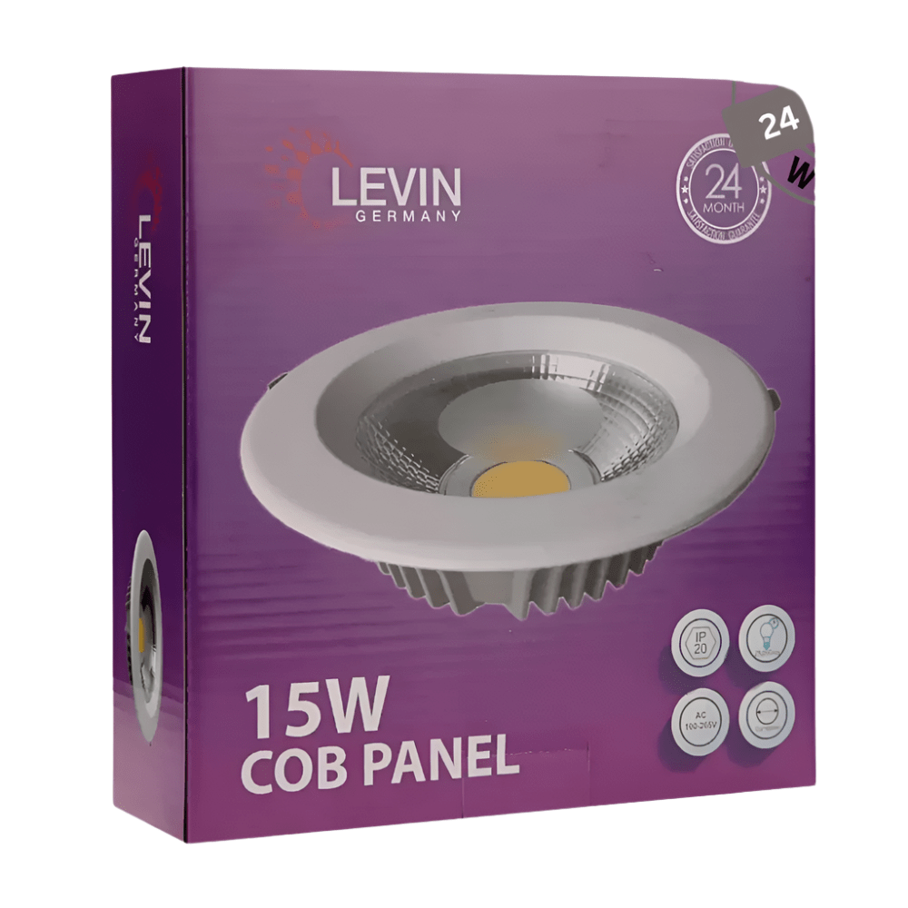 Levin Outdoor Lighting Levin LED 165mm Cob Panel Warm Light - 15W