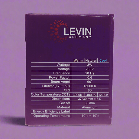 Levin Outdoor Lighting Levin LED 30mm 3000K Mini Spot Warm White Light - 3W