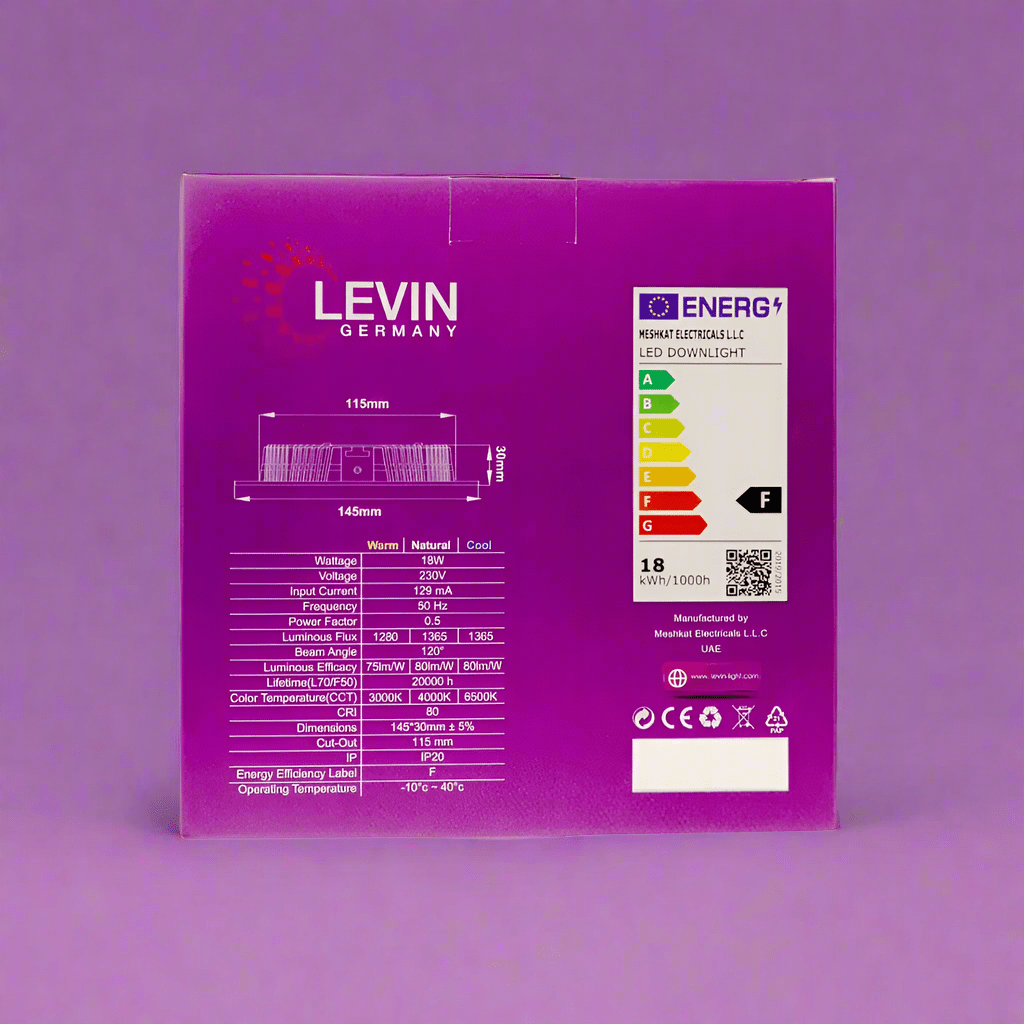 Levin Outdoor Lighting Levin LED 6500K Recessed Cool White Light - 18W