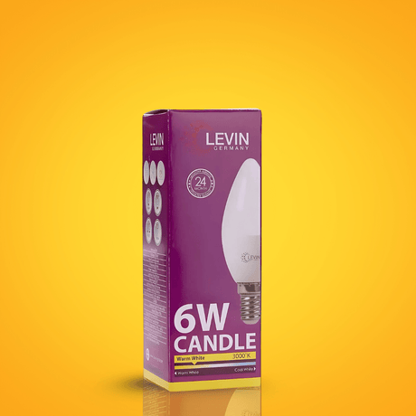 Levin Light Bulbs & Fixtures Levin LED C37 Candle bulb Warm Light - 6W