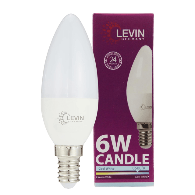 Levin Light Bulbs & Fixtures Levin LED C37 Candle bulb Warm Light - 6W