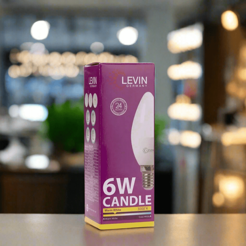 Levin Light Bulbs & Fixtures Levin LED C37 Candle bulb Warm Light - 6W