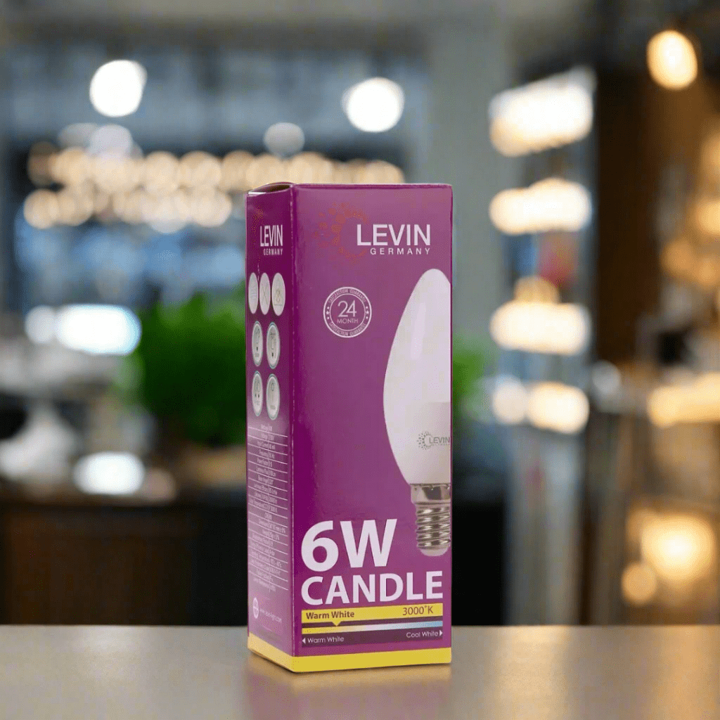 Levin Light Bulbs & Fixtures Levin LED C37 Candle bulb Warm Light - 6W