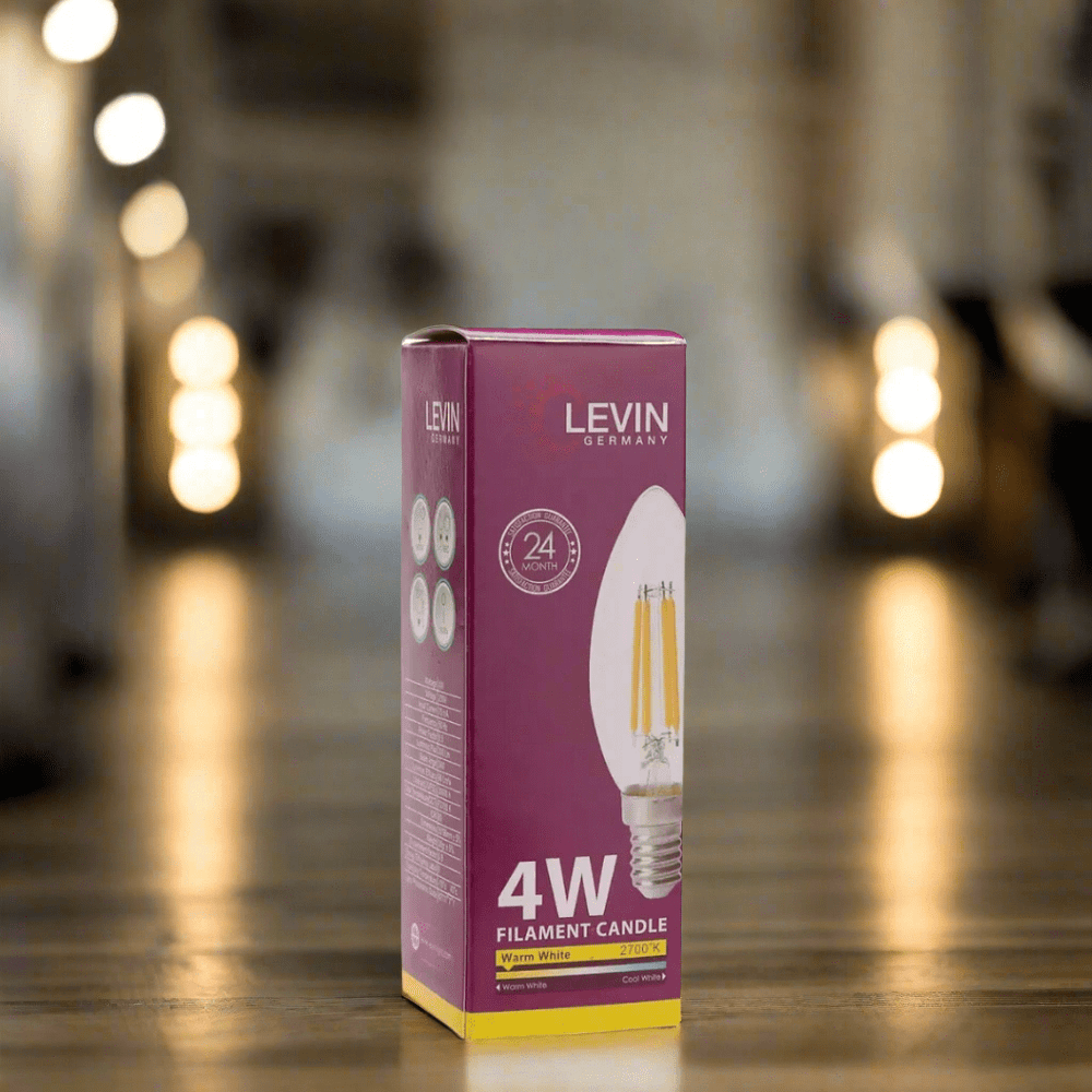 Levin Light Bulbs & Fixtures Levin LED C37 Filament Candle bulb E14 Warm Light - 4W