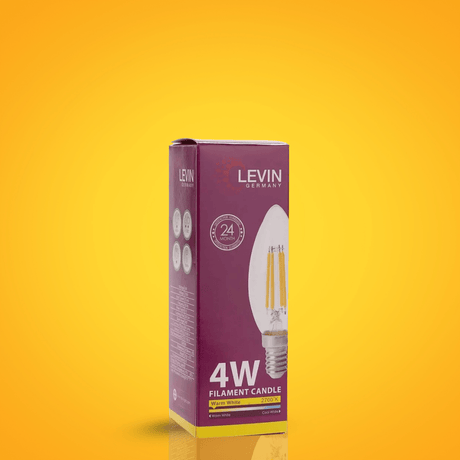 Levin Light Bulbs & Fixtures Levin LED C37 Filament Candle bulb E14 Warm Light - 4W