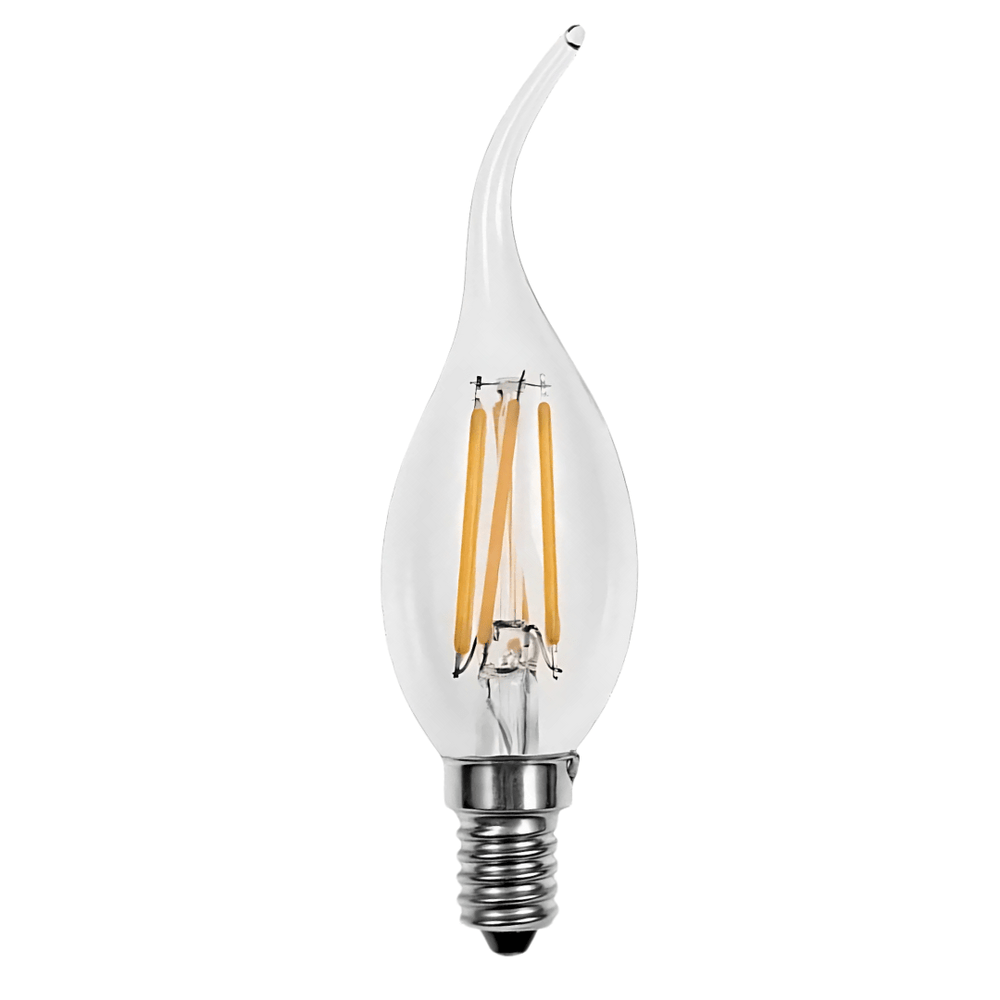 Levin Light Bulbs & Fixtures Levin LED C37 Filament Candle bulb With Tail Warm Light - 4W