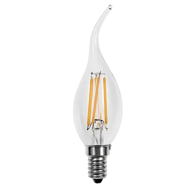 Levin Light Bulbs & Fixtures Levin LED C37 Filament Candle bulb With Tail Warm Light - 4W