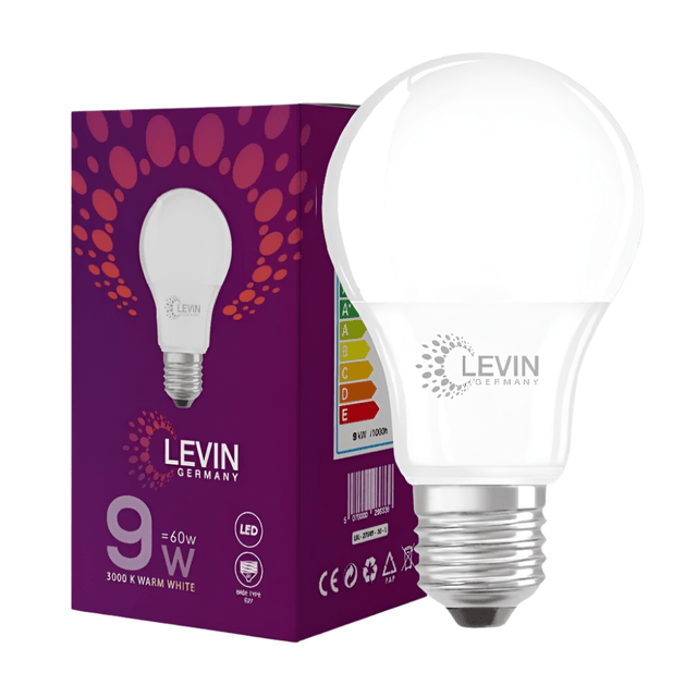 Levin Outdoor Lighting Levin LED E27 3000K A-Bulb Warm Light - 9W