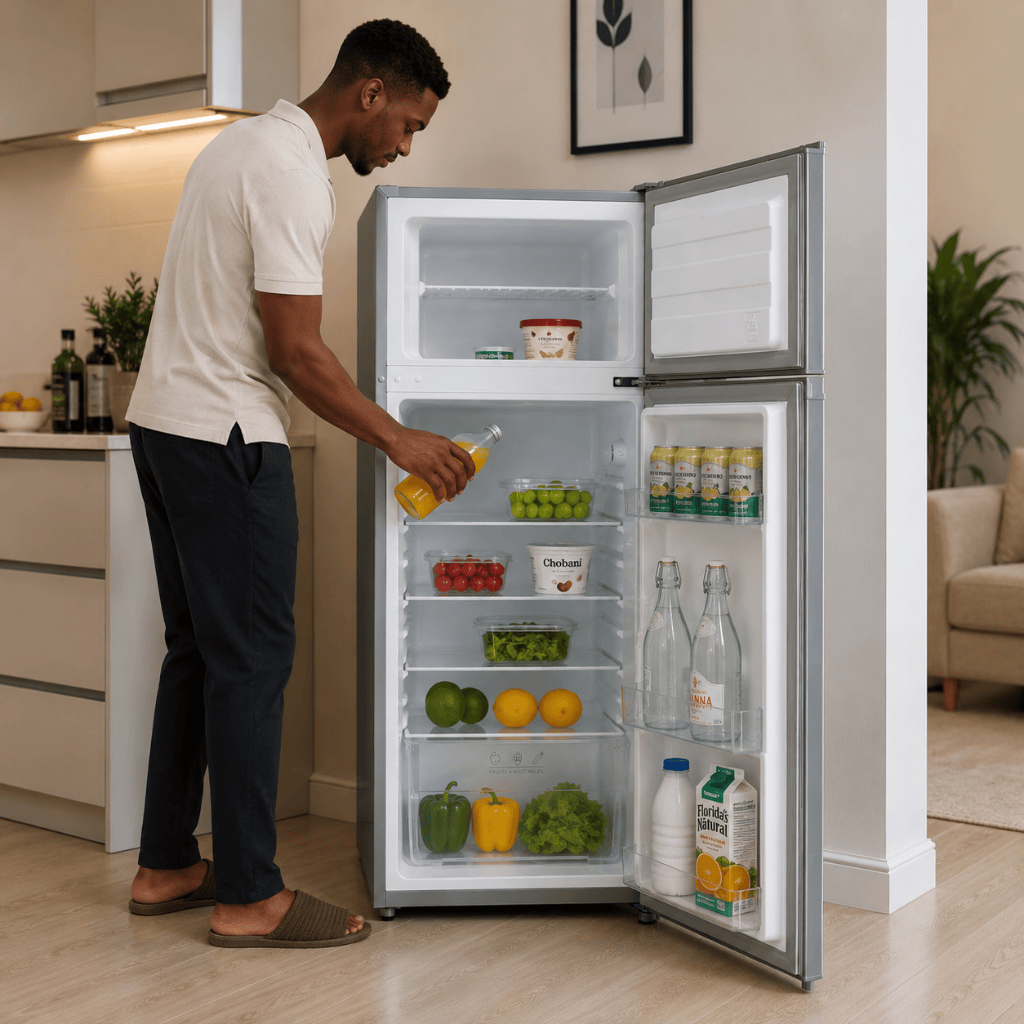 Luxell Refrigerators & Freezers Luxell 204L Top-Mount Refrigerator with Glass Shelves, Dark Silver - LXTF-210SL