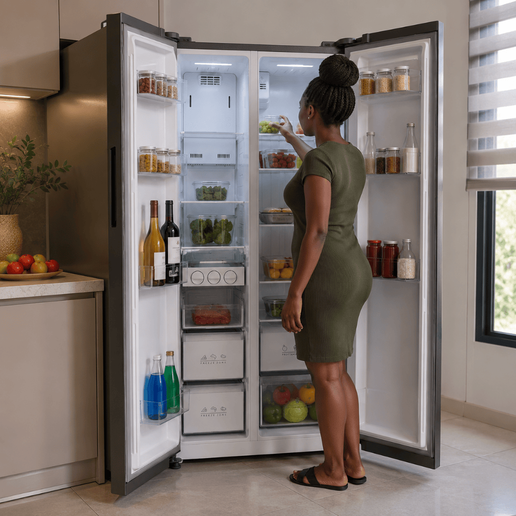 Luxell Refrigerators & Freezers Luxell 510L No-Frost Side-by-Side Refrigerator with Digital Display, Inox - LXSBS-550IN