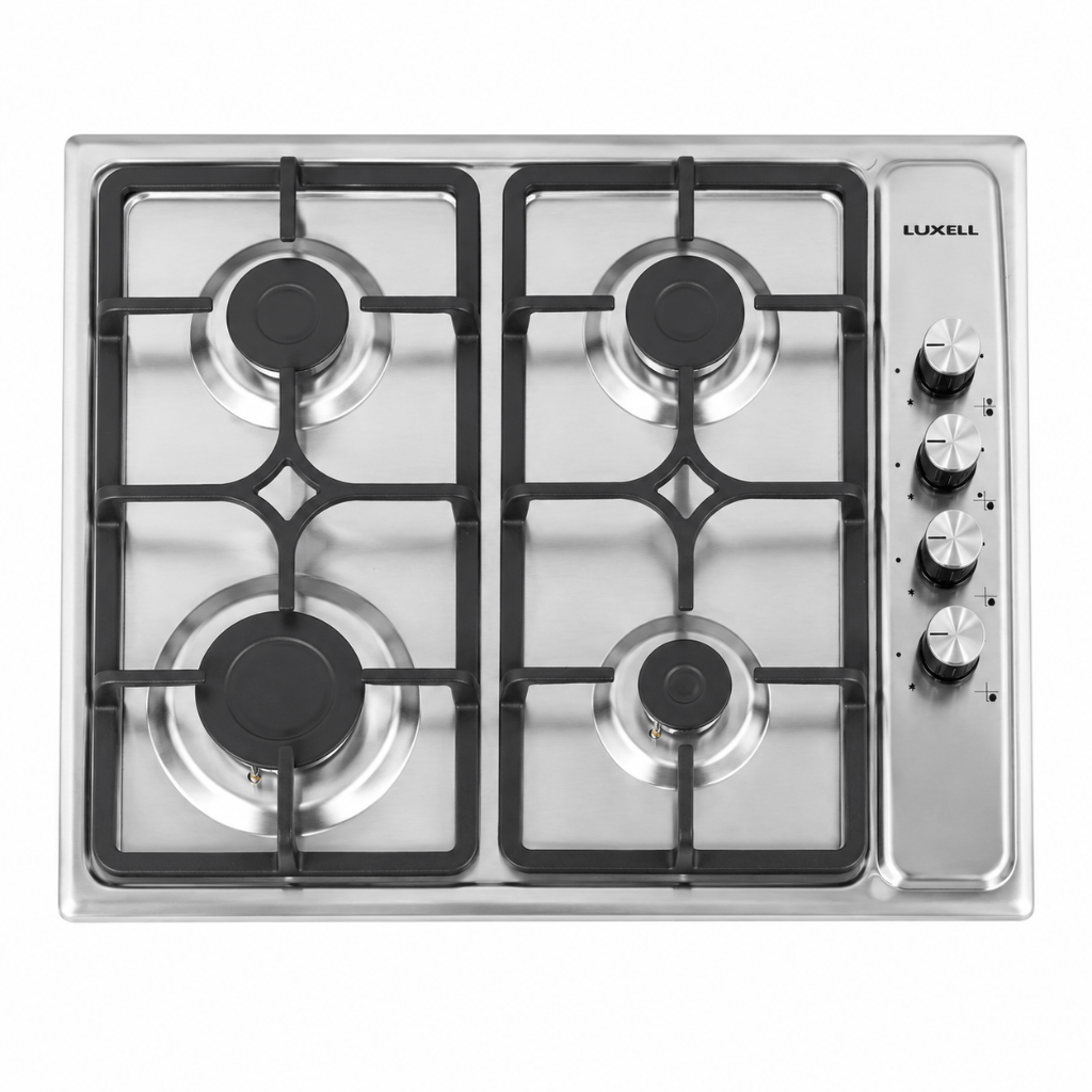 Luxell Built-In Hobs Luxell 60cm 4-Burner Stainless Steel Built-In Gas Hob with Gas Safety - LX-410BF