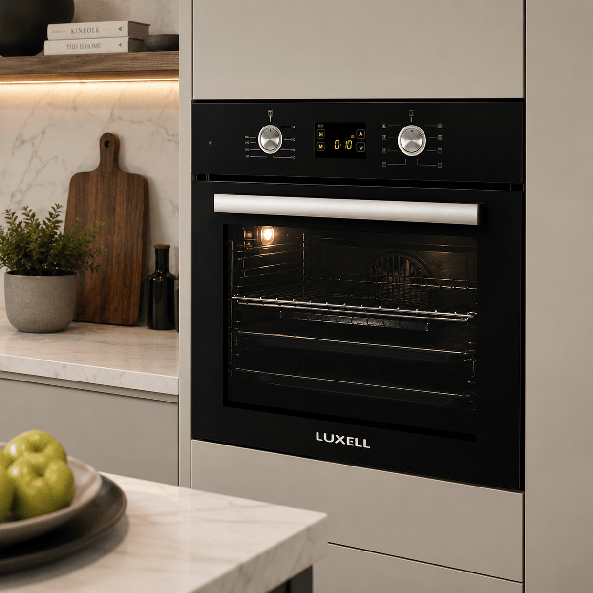 Luxell Luxell 60cm 57L Digital Built-In Electric Oven with Turbo Fan, Anthracite Glass - B66-SF3 (DDT)