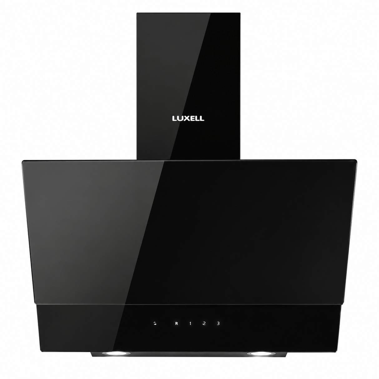 Luxell Wall-mounted angled cooker hood Luxell 60cm Angled Glass Cooker Hood with 650m³/h Extraction & Touch Control - DA6-835