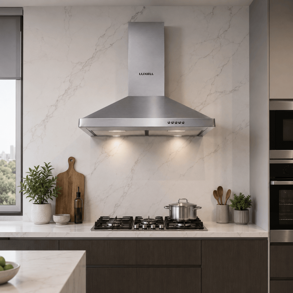 Luxell Wall-mounted angled cooker hood Luxell 60cm Stainless Steel Pyramid Cooker Hood with 450m³/h Extraction - DP6-X