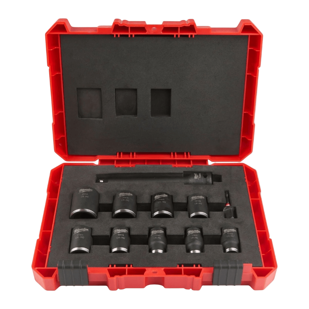 Milwaukee Hole Saws & Cores Milwaukee 11 Pieces 1/2" Shockwave Impact Duty Socket Set - 4932478290