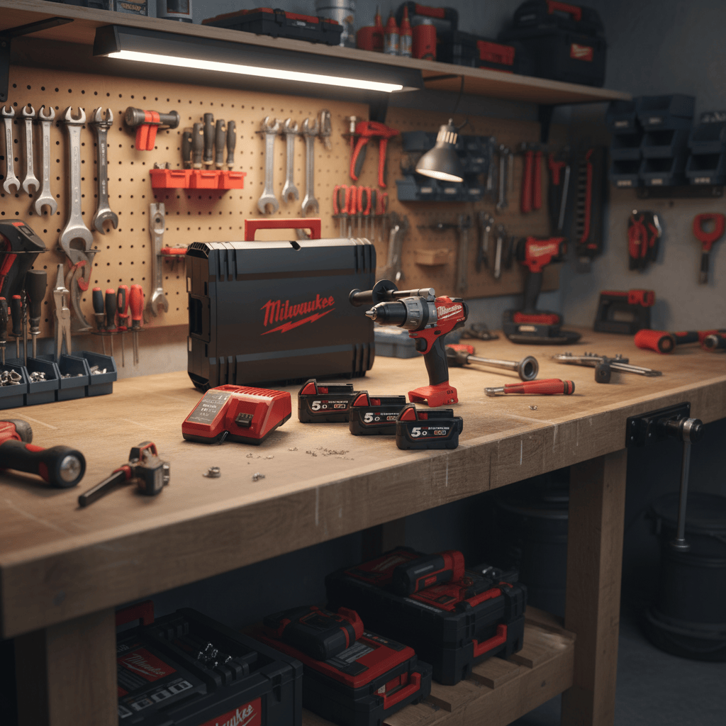 Milwaukee Drill Milwaukee 18V Brushless CPD Combi Hammer Drill With 3x 5.0ah Li-ion Batteries - M18SET1-503X