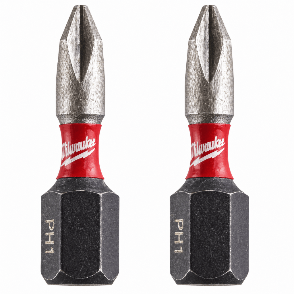 Milwaukee Screwdriver Bits Milwaukee 2 Pieces Shockwave Impact Duty Screwdriver Bit Set PH1 25MM - 4932430850