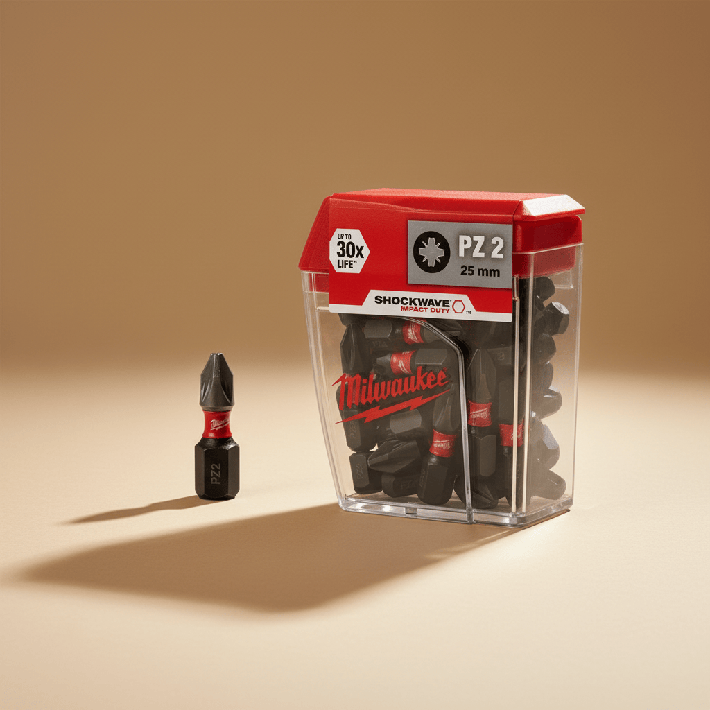Milwaukee Screwdriver Bits Milwaukee 25 Pieces Shockwave Impact Duty Screwdriver Bit Set PZ2 25MM - 4932430864