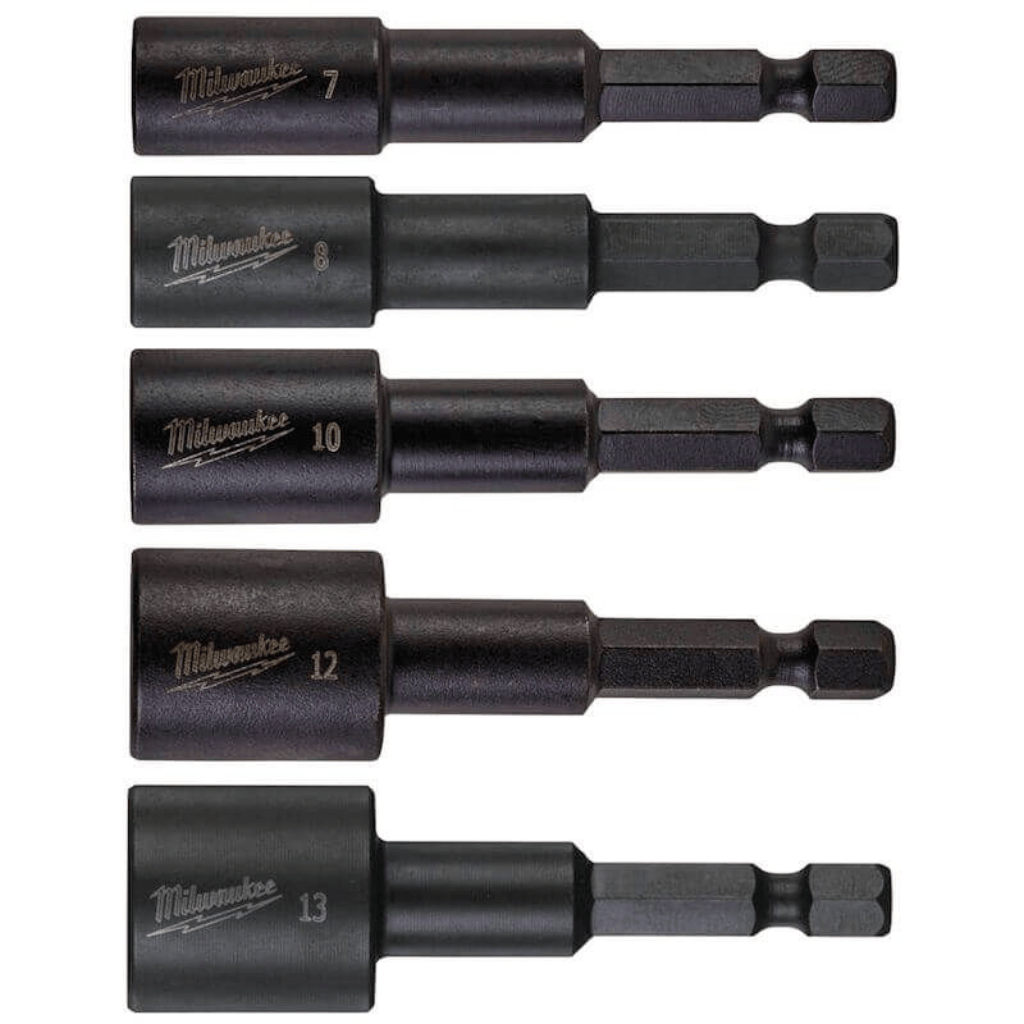 Milwaukee Screwdriver Bits Milwaukee 5 Pieces Shockwave Impact Duty Magnetic Nut Driver Set - 4932352822