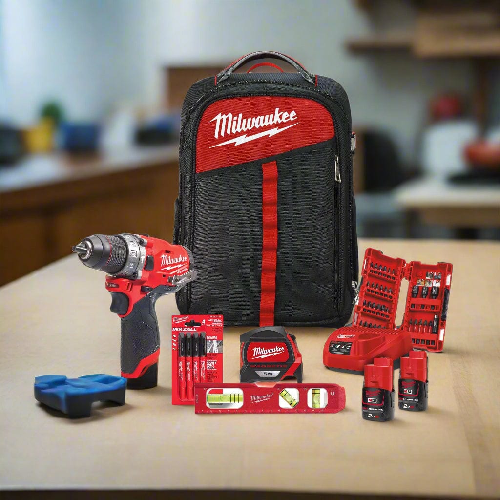 Milwaukee Power Tool Combo Kit Milwaukee M12™ Cordless Professional Combo Kit - M12 FPD- 202BA