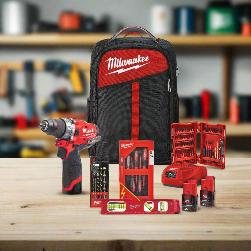 Milwaukee Tool Set Milwaukee M12™ Portable Productivity - Electrician Tradesman Kit - M12 FPD-202BH