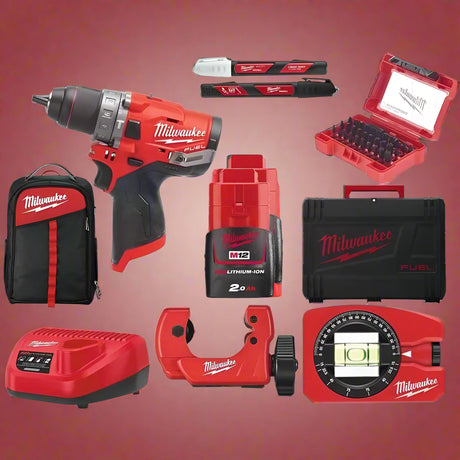 Milwaukee Tool Set Milwaukee M12™ Portable Productivity - Plumbing Tradesman Kit - M12 FPD-202XH