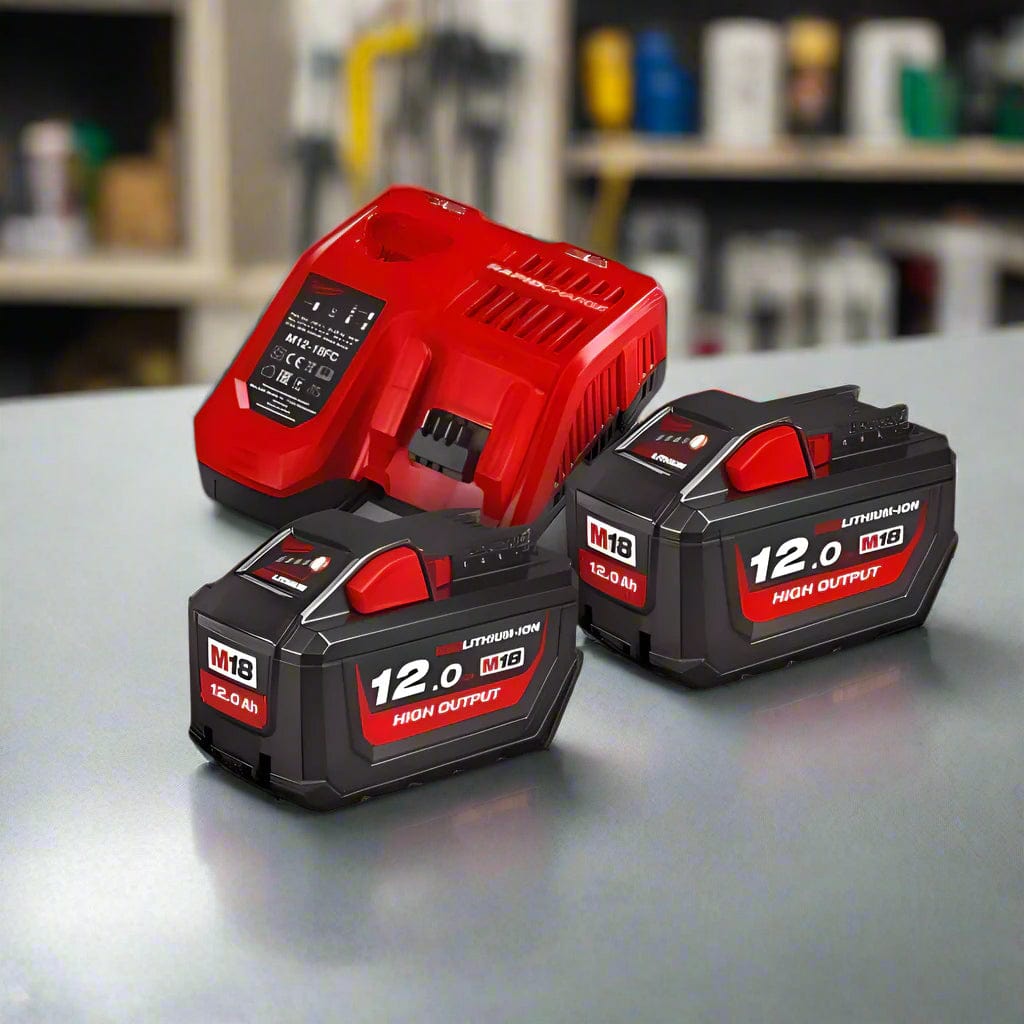 Milwaukee Batteries & Chargers Milwaukee M18™ 2 Pair 12.0 Ah Battery & Multi Voltage Fast Charger 18V Pack- M18 HNRG-122