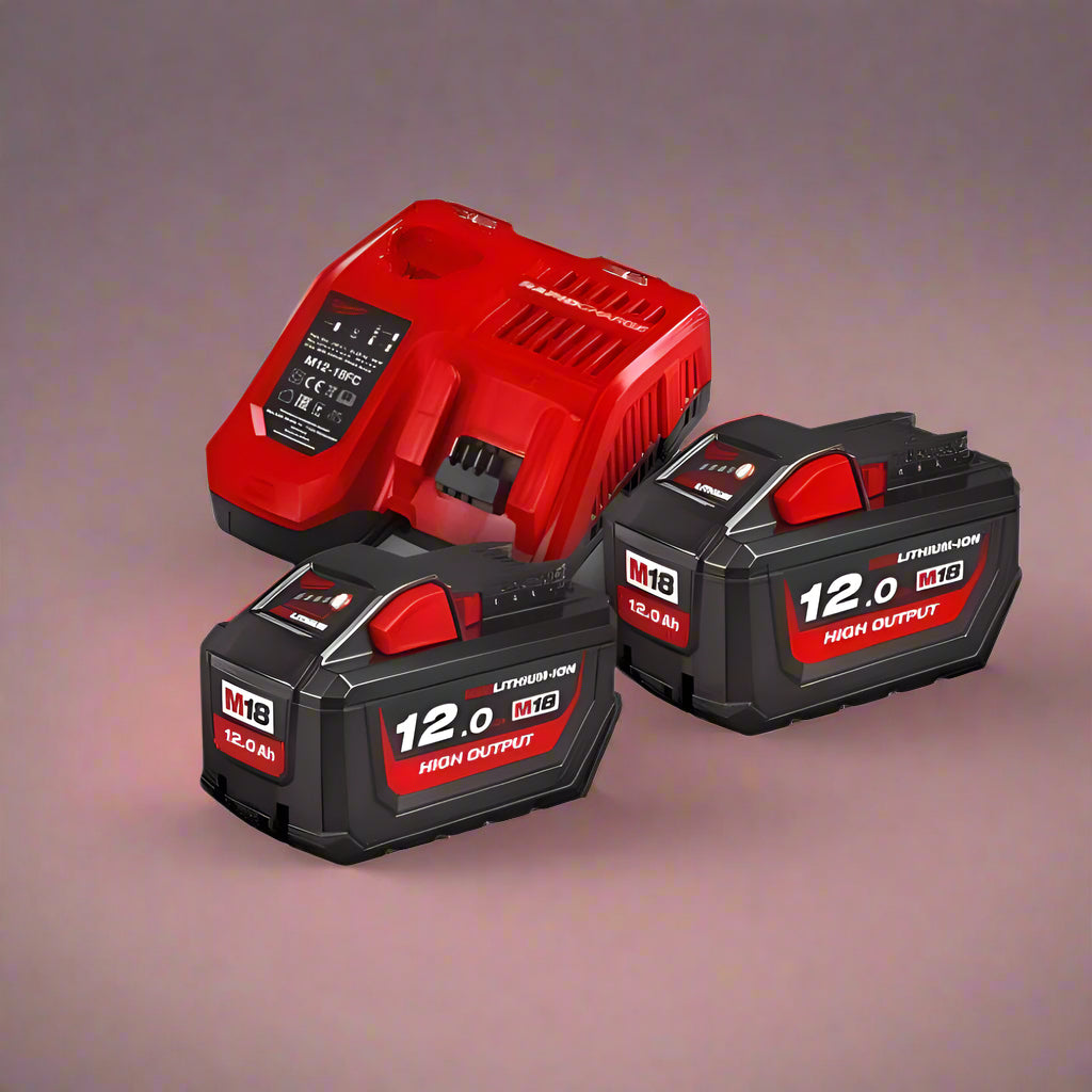 Milwaukee Batteries & Chargers Milwaukee M18™ 2 Pair 12.0 Ah Battery & Multi Voltage Fast Charger 18V Pack- M18 HNRG-122