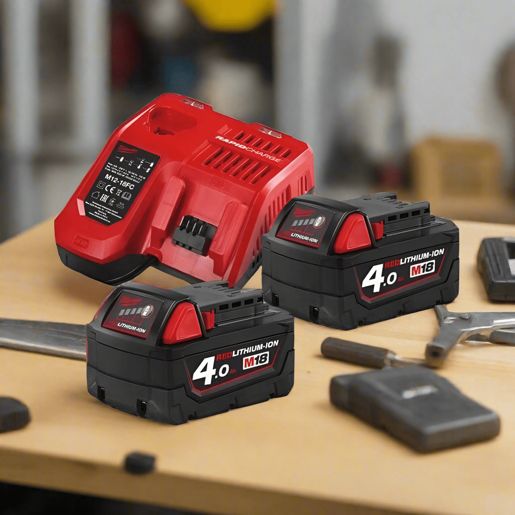 Milwaukee Batteries & Chargers Milwaukee M18™ 2 Pair 4.0 Ah Battery & Multi Voltage Charger 18V Pack- M18 NRG-402