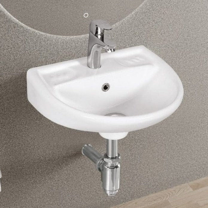 Nate bathroom Bathroom Sink Indica Ceramic Wall Mount Wash Hand Basin 381x305mm