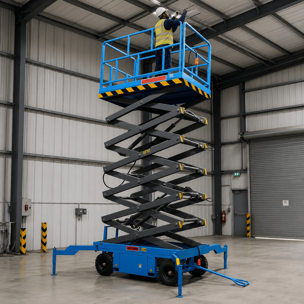 NRG Construction Equipment NRG 10m Heavy-Duty Hydraulic Scissor Lift 500KG - SJY0.5-10