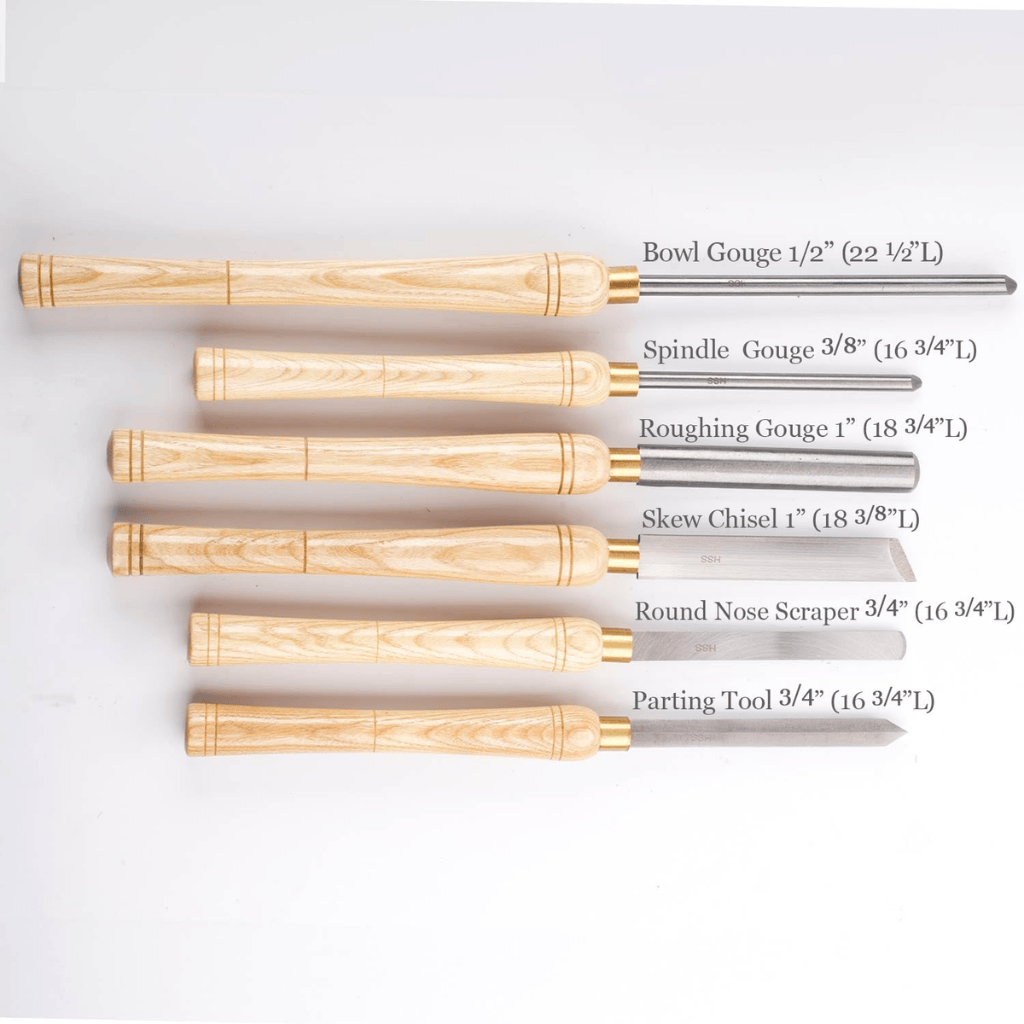 NRG Chisels Files Planes & Punches NRG 6 Pieces Lathe Wood Turning Chisel Set - WTT1002-6PC