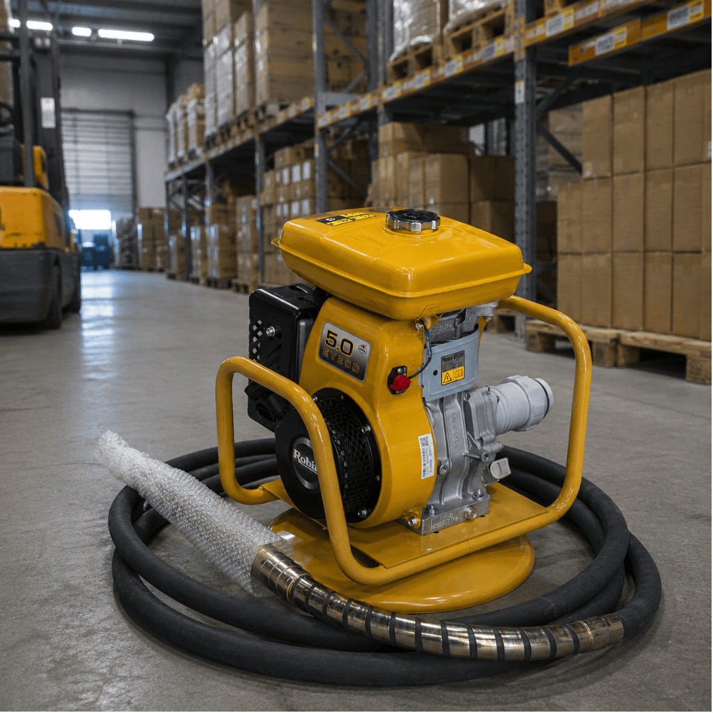 NRG Construction Equipment NRG Exen Gasoline Concrete Vibrator with Robin Engine & Vibrator Poker - NEY20-E
