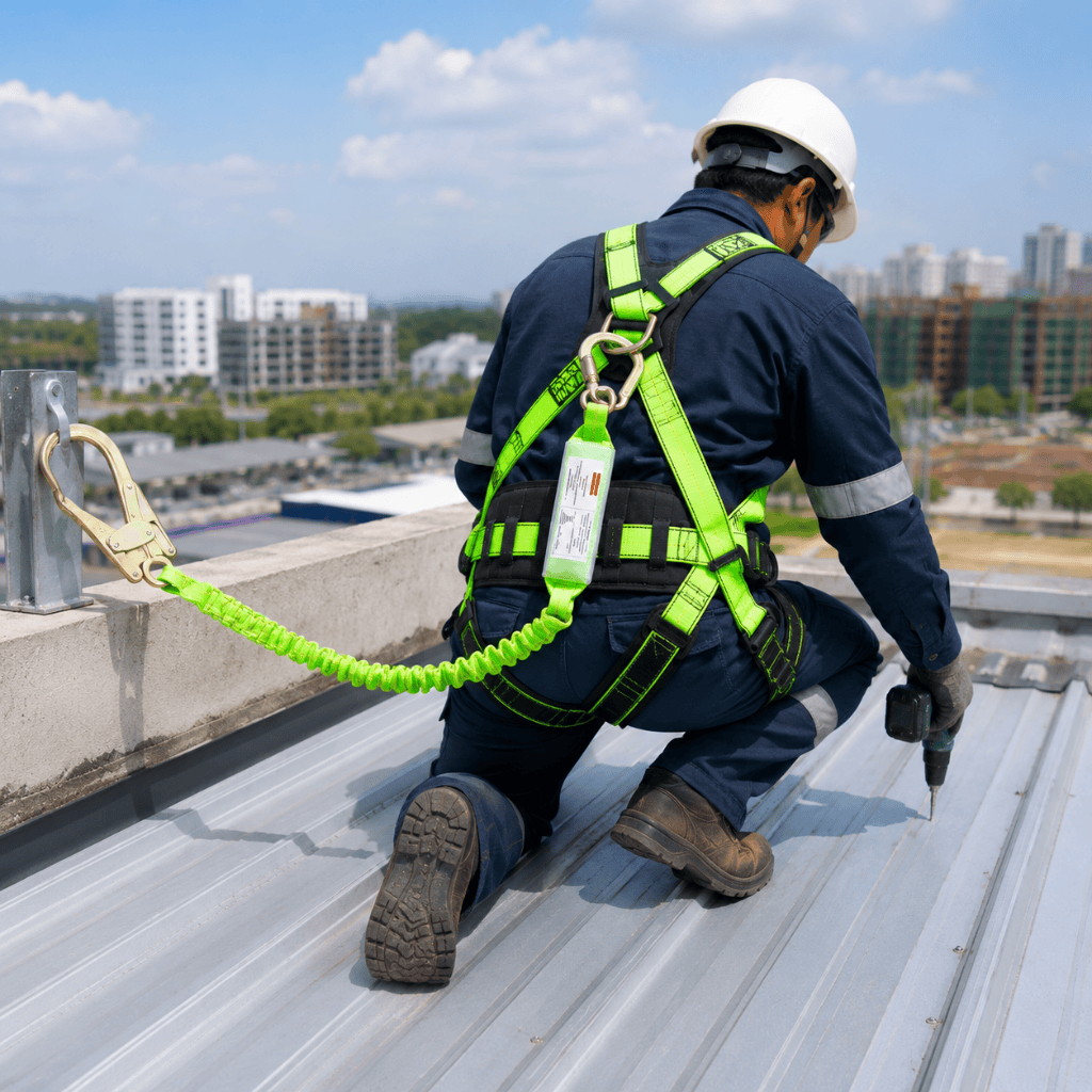 NRG Specialty Safety Equipment NRG Fall Arrest Double Lanyard with Energy Absorber 1.8m x 45mm – ML214