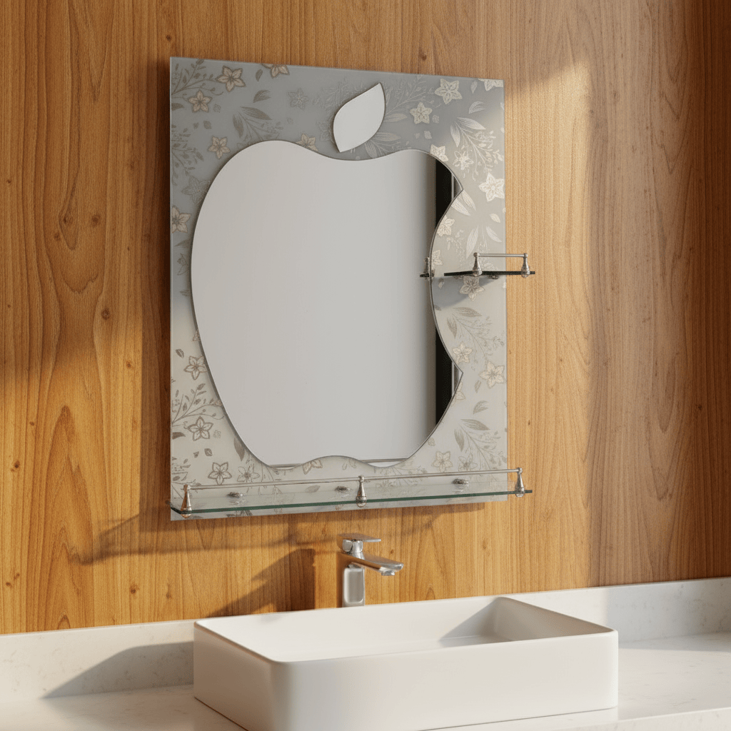 Padmore Bathroom Mirrors Apple Bathroom Mirror with Double Glass Shelf 60x80cm