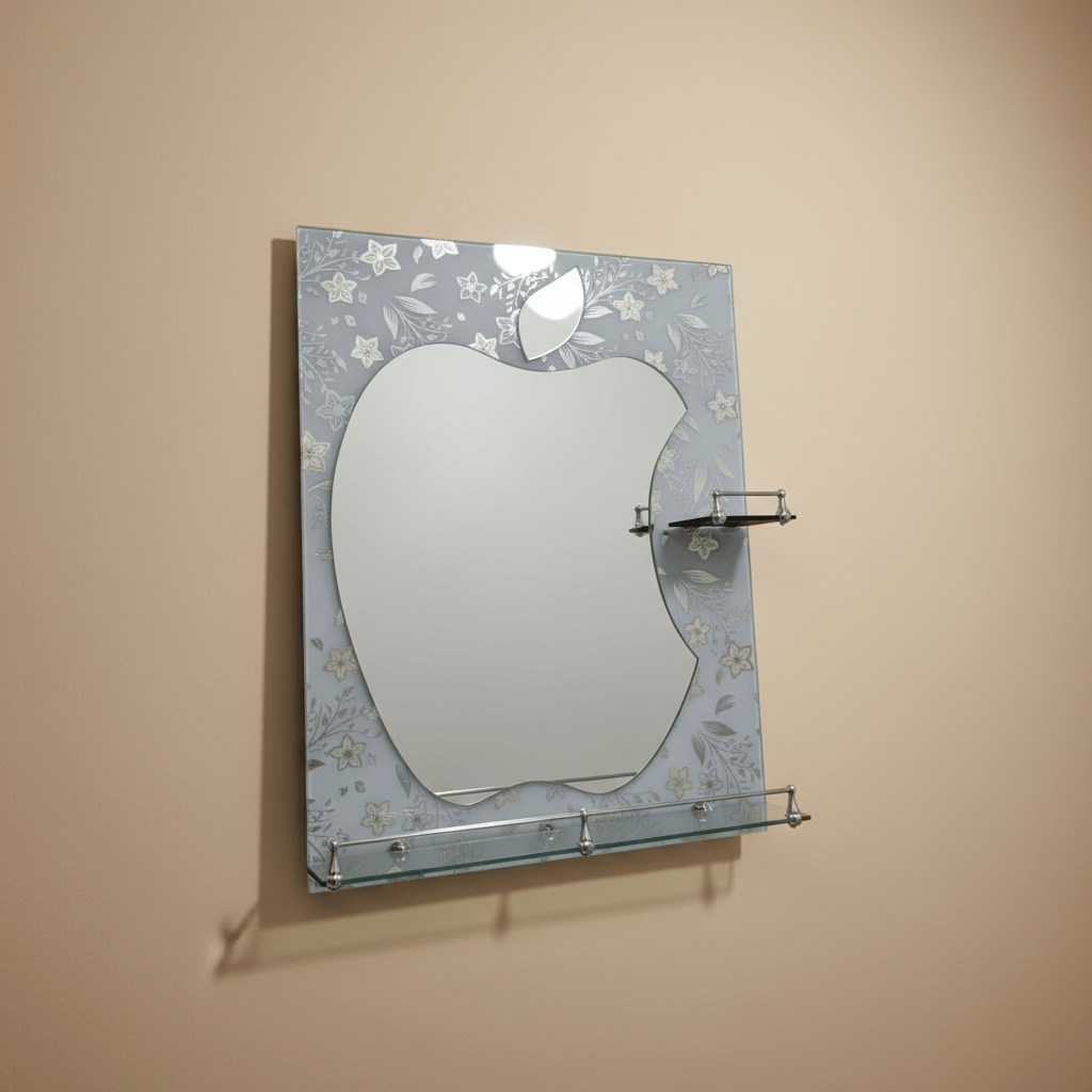 Padmore Bathroom Mirrors Apple Bathroom Mirror with Double Glass Shelf 60x80cm