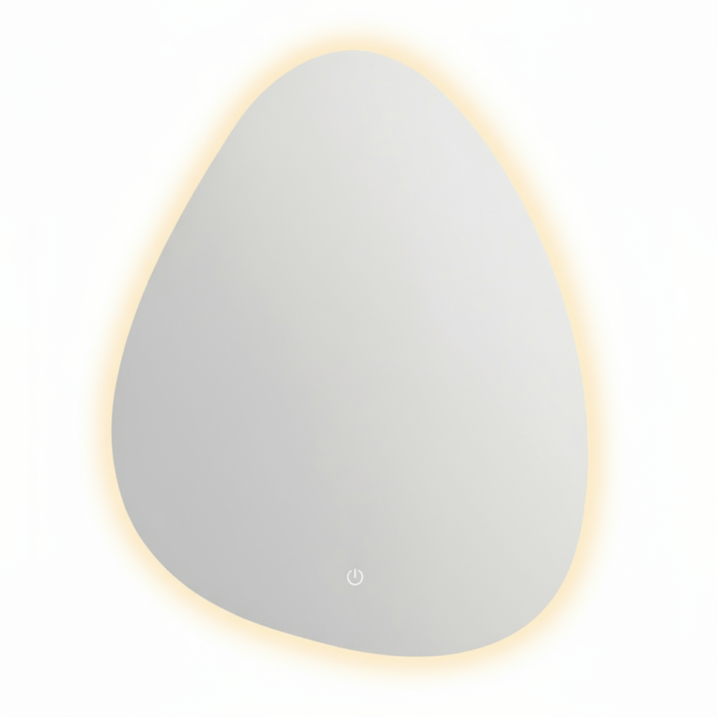 Padmore Bathroom Mirrors Irregular Wall Mount Touch Screen LED Vanity Mirror 50x70cm