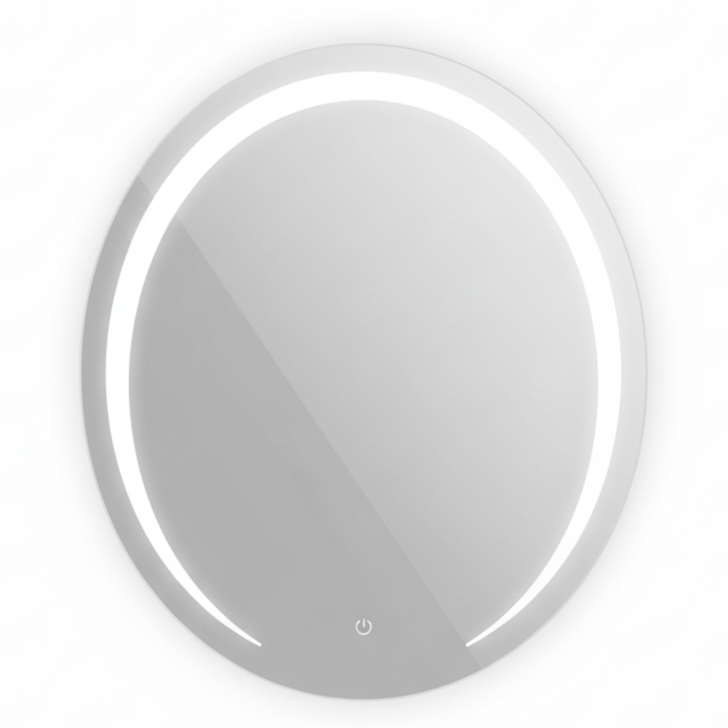 Padmore Bathroom Mirrors Moon-Shaped Touch Screen LED Mirror 60x60cm