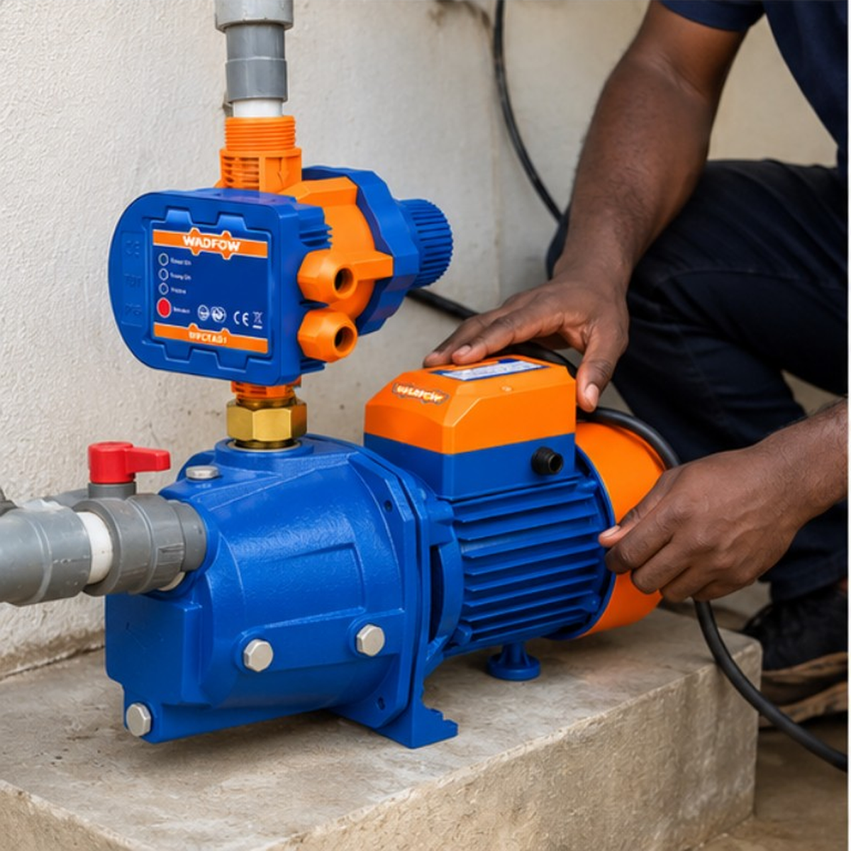 Wadfow Self-Priming Home Water Pressure System 1HP + Automatic Control | Supply Master Complete