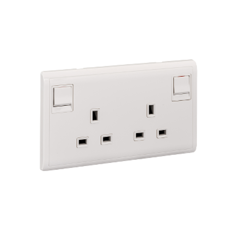 Schneider Switches & Sockets Schneider Pieno 13A Double Switched Socket