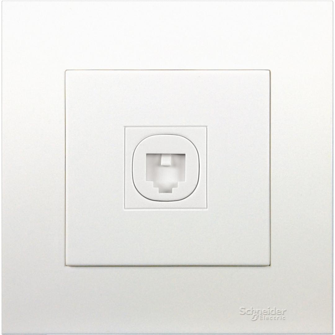Schneider Switches & Sockets Schneider Vivace 1-Gang Telephone Outlet with Shutter