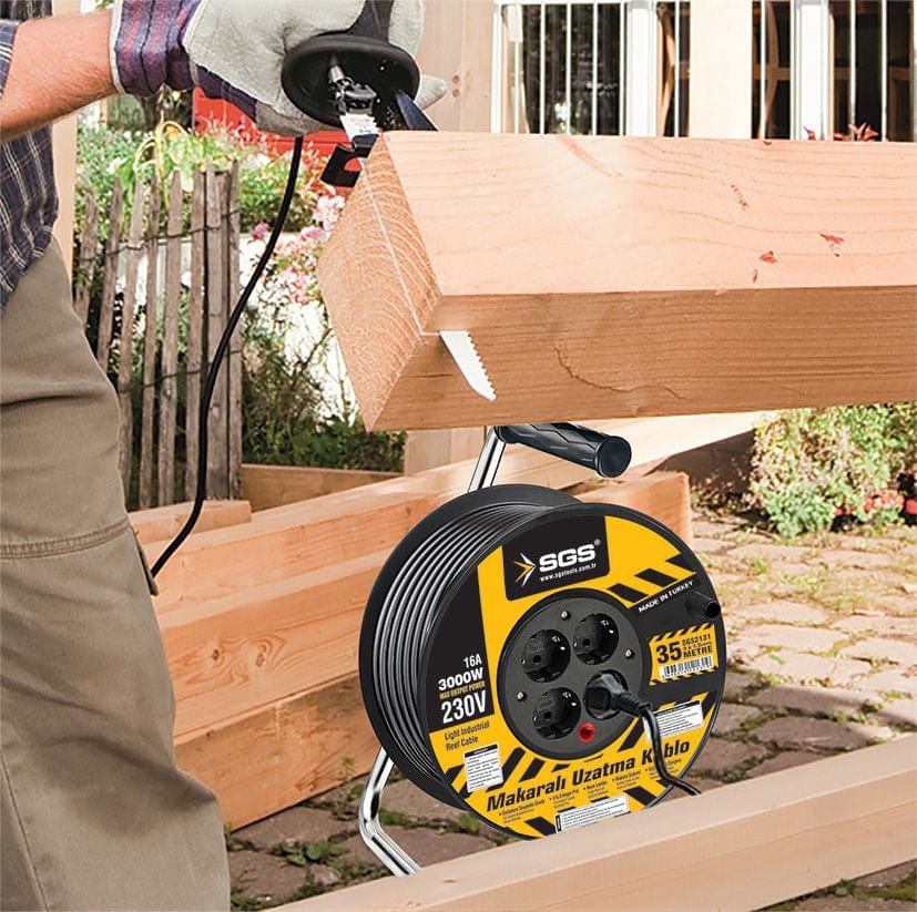 SGS Power Management & Protection SGS 50m Roller Extension Cable Reel 3 x 1.5mm 2-Pins - SGS2132