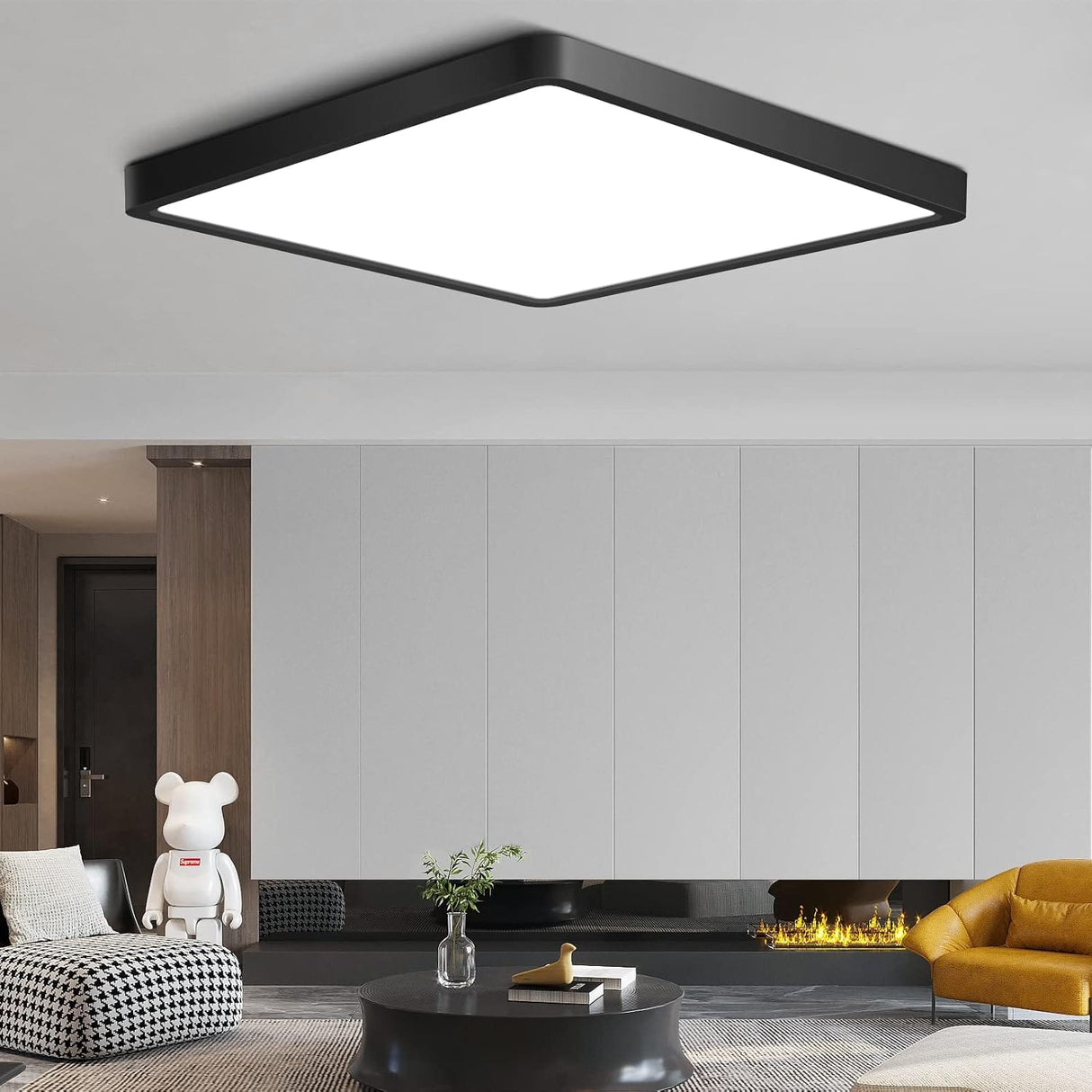 SM BuildPro Ceiling Lights Modern LED Rectangular Ceiling Light With Remote Control - 80W