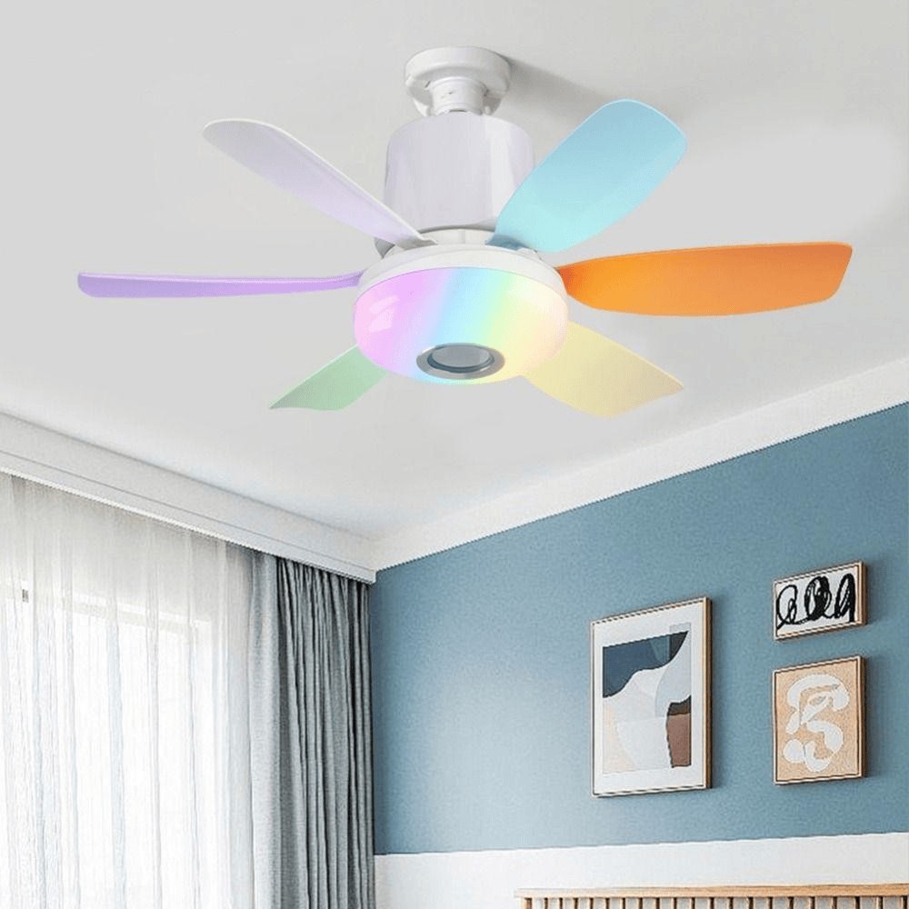 SM Electrical Ceiling Lights Colorful RGB 2 in 1 Remote Control Ceiling Fan Light - ESC-LEC020R-C