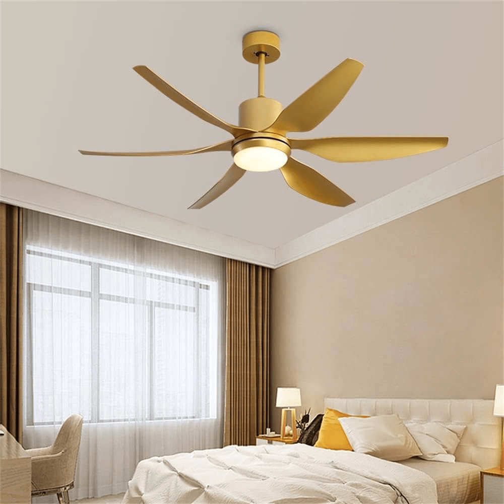 SM Electrical Ceiling Lights Contemporary Gold Ceiling Fan Light Creative LED 56 Inch Metal Lamp With Remote Control - ESC-216G
