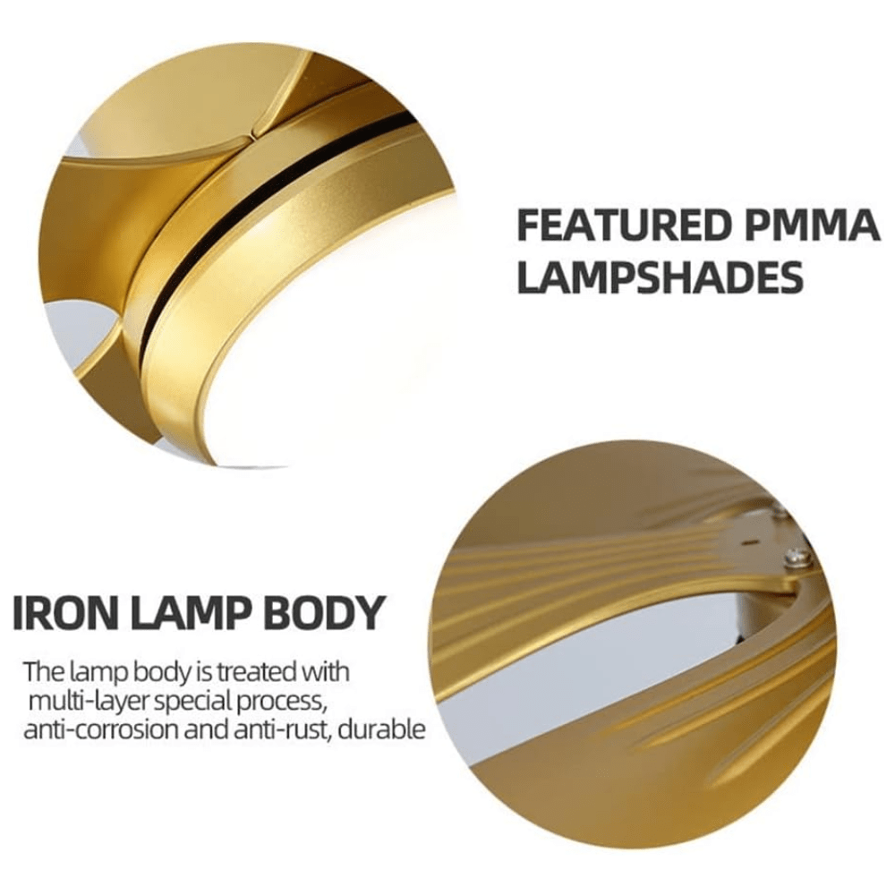 SM Electrical Ceiling Lights Contemporary Gold Ceiling Fan Light Creative LED 56 Inch Metal Lamp With Remote Control - ESC-216G